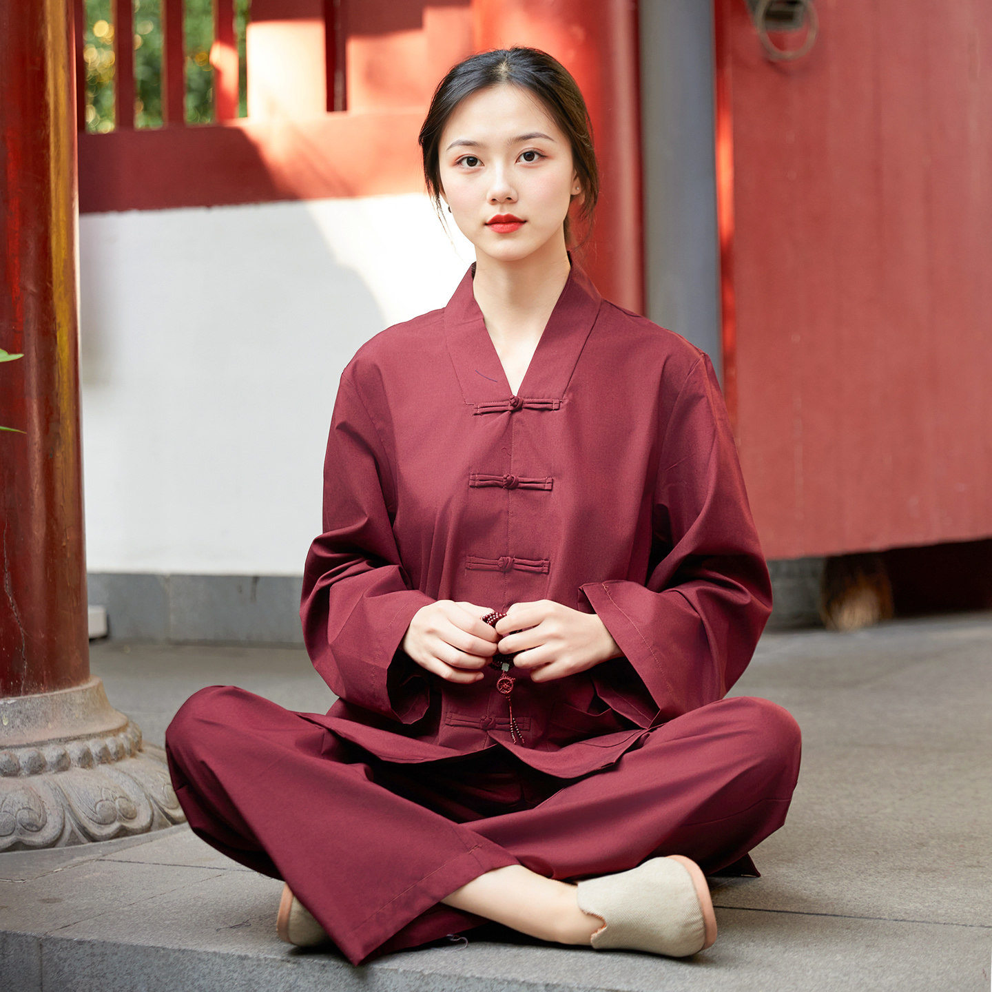 交领居士衣服女男禅修服丝光棉长袖常规款春夏秋佛系禅意中式套装