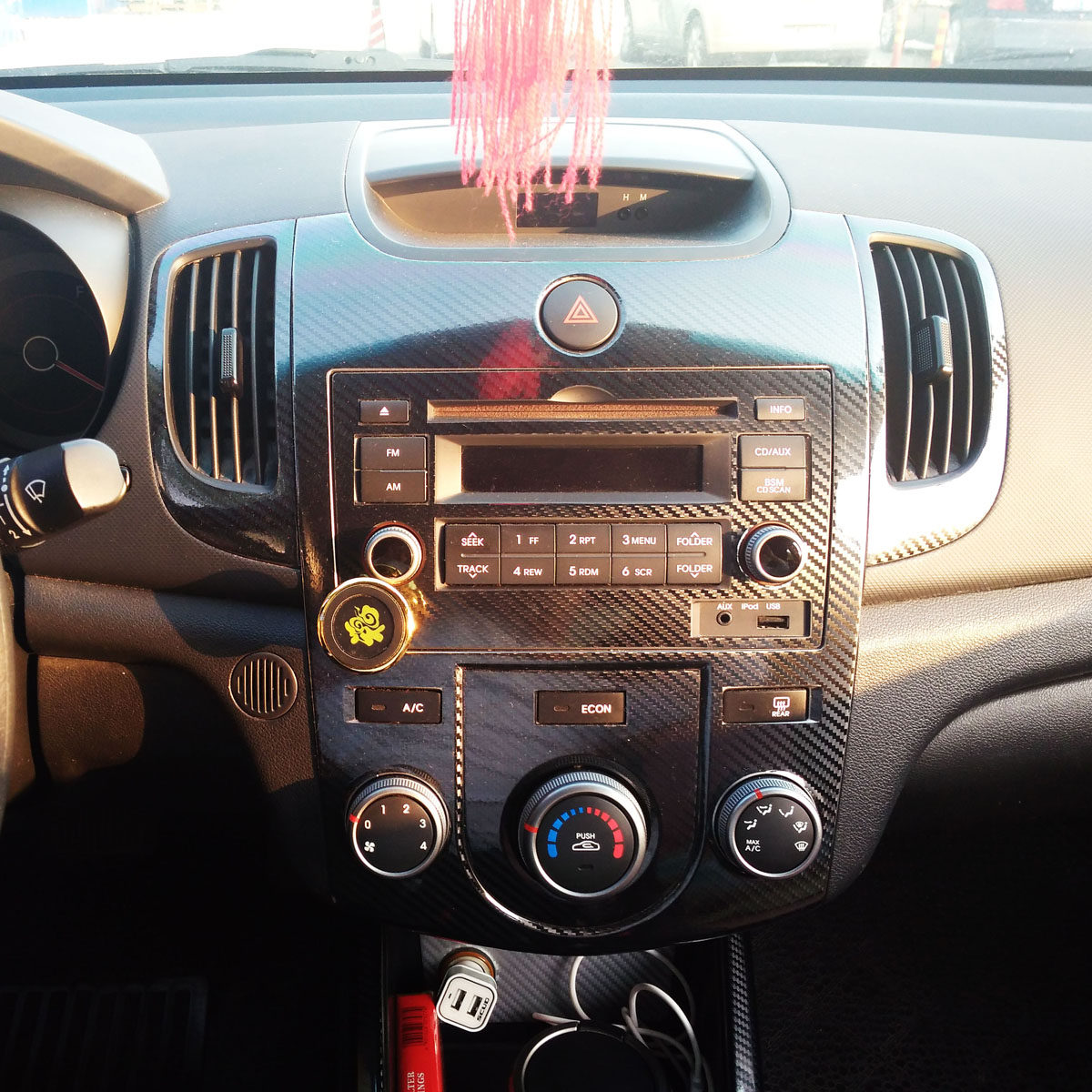 福瑞迪中控台内饰改色膜手动空调出风口装饰冰膜碳纤维速迈车贴纸