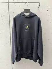 Ceiling! Paris 25Ss New Model Lamborghini Racing Print Hoodie for Men and Women, Autumn and Winter Loose Pullover Trendy Top