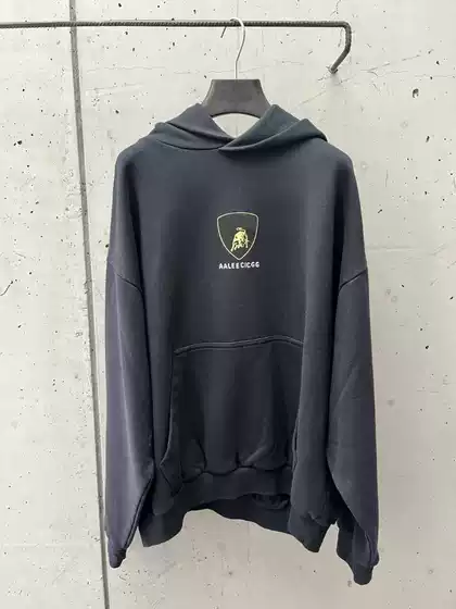 Ceiling! Paris 25Ss New Model Lamborghini Racing Print Hoodie for Men and Women, Autumn and Winter Loose Pullover Trendy Top
