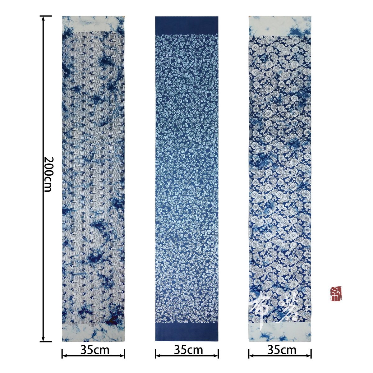布茗堂手工印染蓝染桌旗