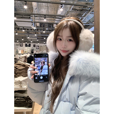 清仓特价 新国标90白鸭绒毛领短款羽绒服女2024新款冬季外套