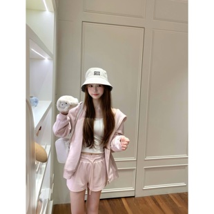 女2025新款 粉色套装 运动休闲两件套 少女卫衣外套短裤 清仓特价