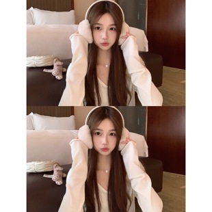 设计感上衣打底衫 BBen 女秋冬2025新款 白色圆领针织衫 搭配好助手