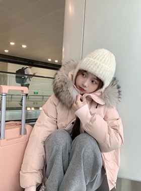 清仓特价飞行日记大毛领羽绒服女冬季2024新款新国标90白鸭绒外套