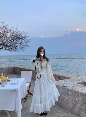 BBen 代官山假日 不规则蕾丝花边半身裙女2025新款小众蛋糕裙长裙