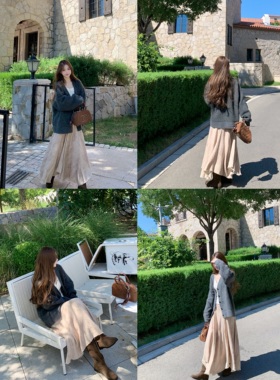 BBen 流浪诗人 秋冬扎染设计感半身裙女春秋2025新款高腰垂感裙子