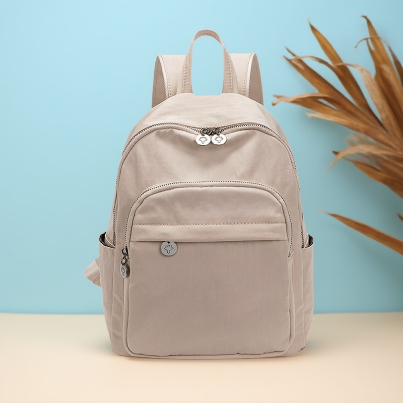 Poaba 2025新款休闲女式牛津布双肩包时尚简约大容量旅行背包书包