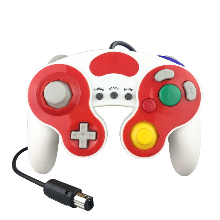 任天堂NGC有线手柄 GameCube游戏手柄带装饰片 支持震动连发 ngc