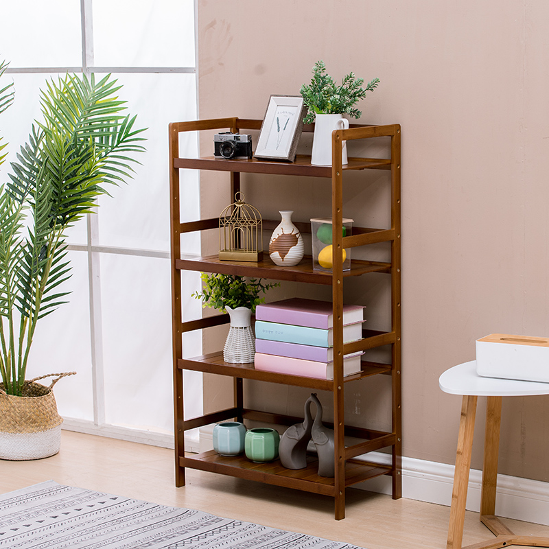 楠竹书架多层置物架卧室家用落地