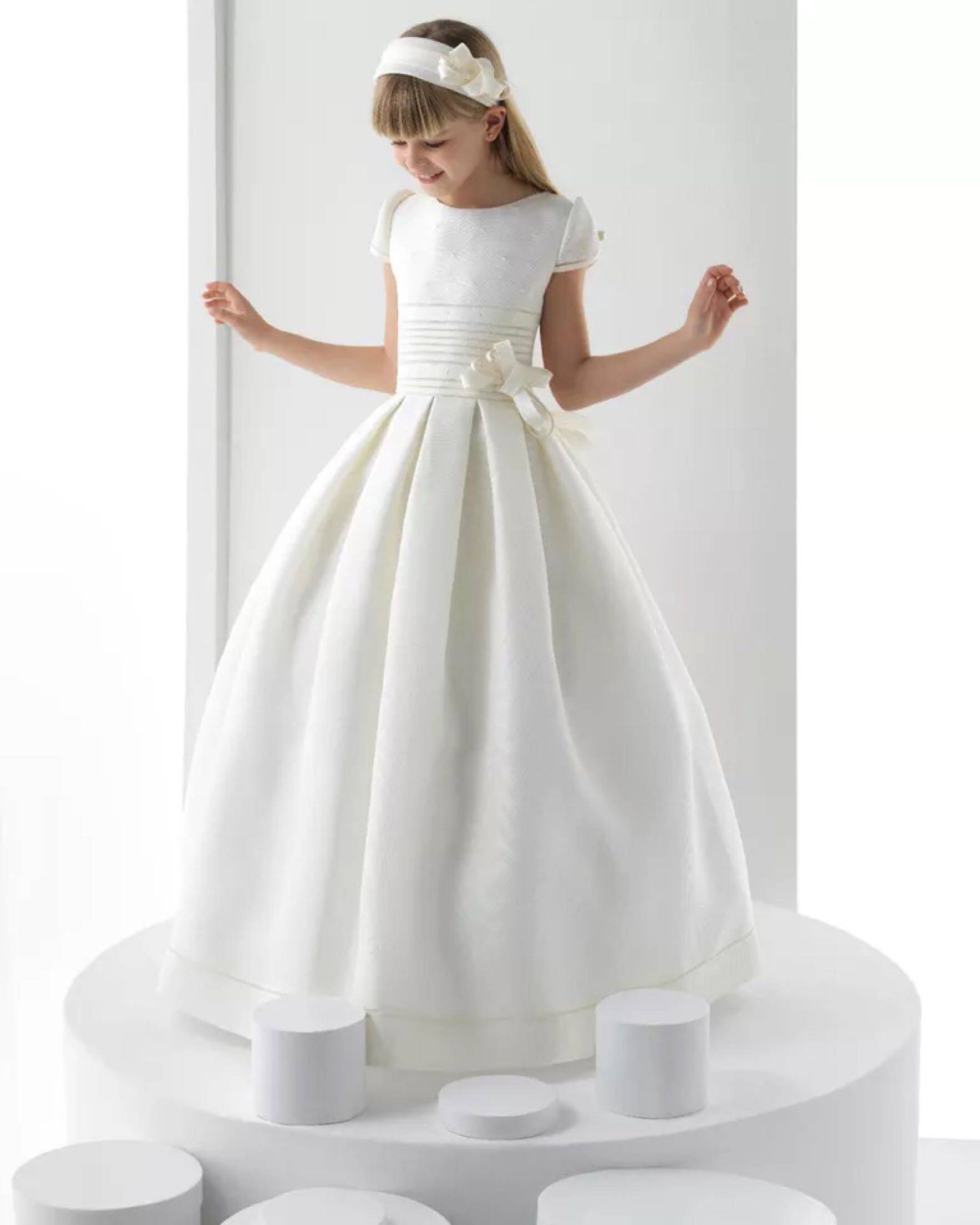 儿童婚纱礼服 大童钢琴演出服装 花童公主裙纱裙 女童晚礼服 拖地