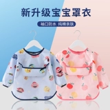 Водонепроницаемый детский слюнявчик, хлопковый фартук для рисования, тонкий лонгслив, анти-грязь, сзади на завязках