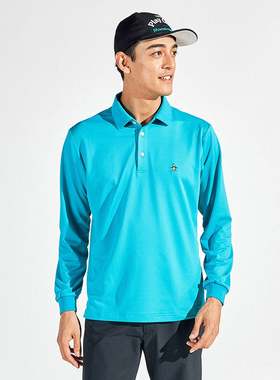 日本MUNSINGWEAR万星威高尔夫男装25春秋长袖POLO衫T恤MG5SLS81M