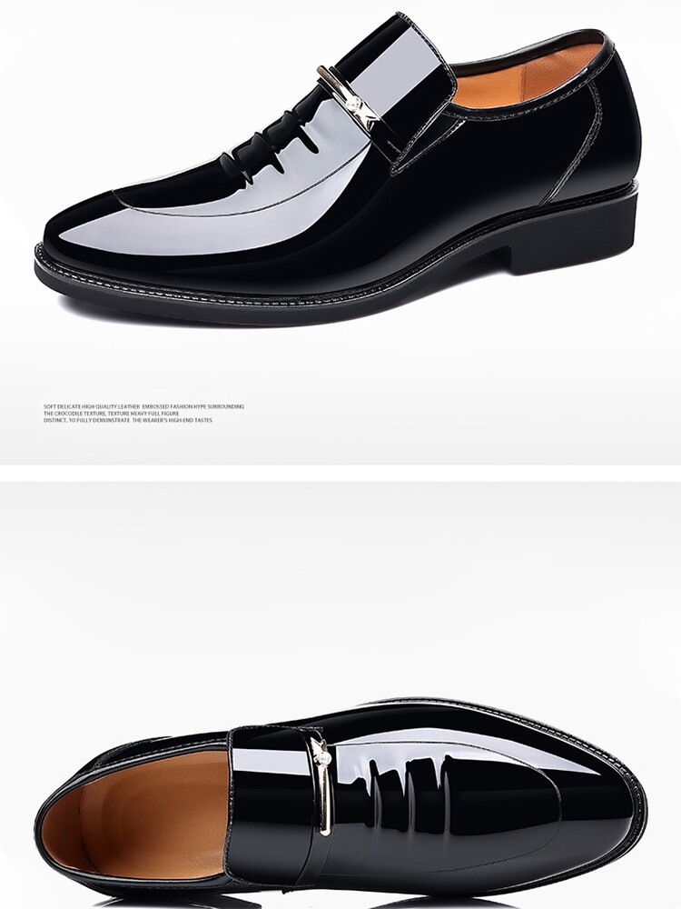 BUSINESS FORMAL WEAR NO LACE SLIP FEET WORK MENS LEATHER SHOES DAD FLAT MENS LEATHER SHOES SUITS SOFT LEATHER PLUS SIZE SHOES