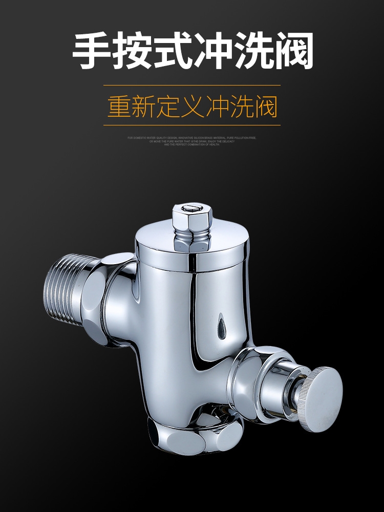 百晋入墙手按式蹲便器厕所卫生间冲洗阀芯配件大便阀冲水开关按钮