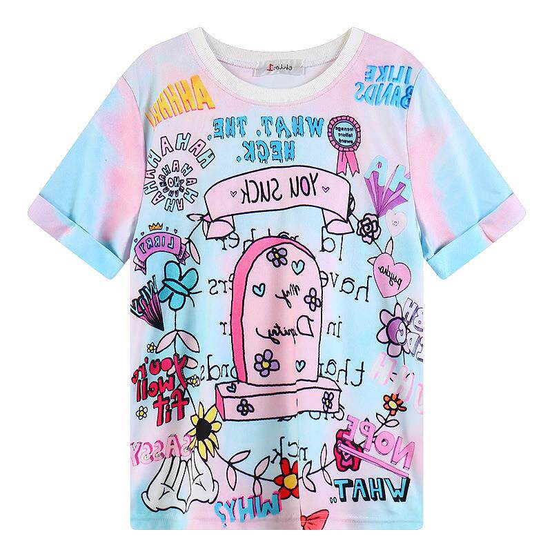 新款 韩国原宿风zipper时尚印花宽松圆领套头女T恤 T1344|msdalam kategori Butik wanita / wanita, baju-T - dari Buy2taobao.com untuk memberikan perkhidmatan ejen Taobao profesional membeli