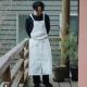 跨境外贸棉质韩版 开衩背带式 围裙厨房烘焙美术美甲罩衣咖啡师花艺
