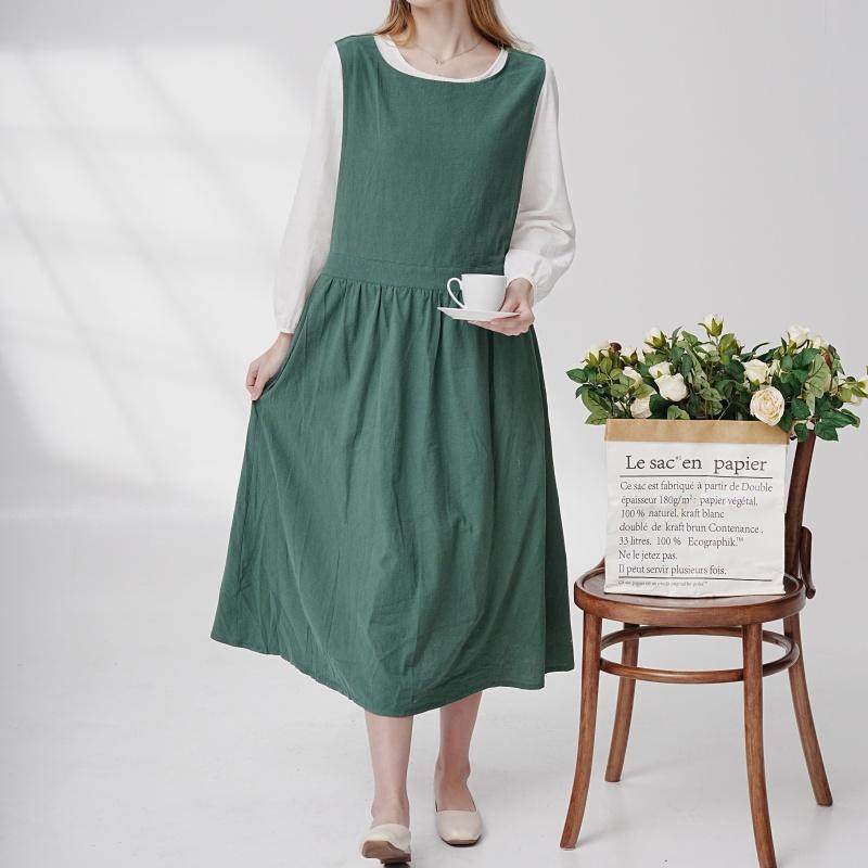 围裙棉防污大码手工日式