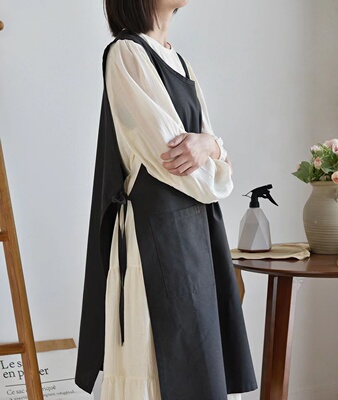 棉日韩手工防污罩衣围裙