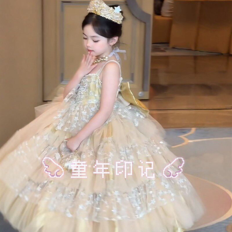 新品女童高端轻i奢公主生日蓬蓬裙走秀儿童钢琴演出花童礼服连衣