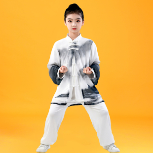 新品六一儿童武术练功服少儿太极表D演服幼儿园中小学生功夫扇演