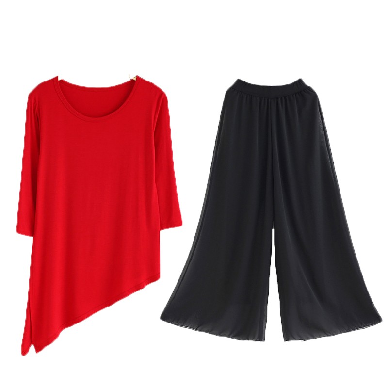 精选舞蹈服女套指上衣成人现代舞蹈练功服女宽松S舒适莫代尔古典