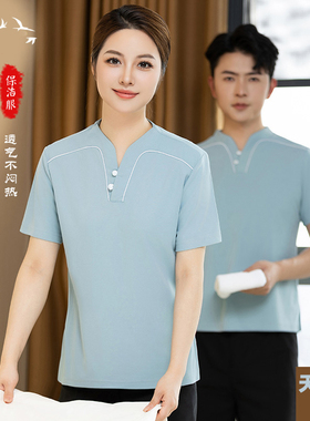 精选客房保洁工作服短袖T恤家y政医院月子中心护工服装物业保洁服