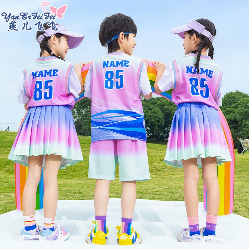 新品六一儿童演出服啦啦队t服小学生运动会服装篮球表演服幼儿园图片