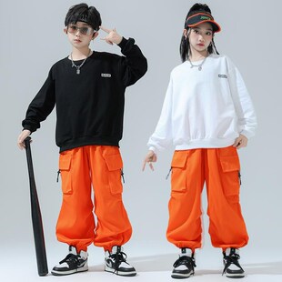 表演服套装 童宽松长袖 hiphop架子鼓练 少儿嘻c哈街舞演出服男 新品