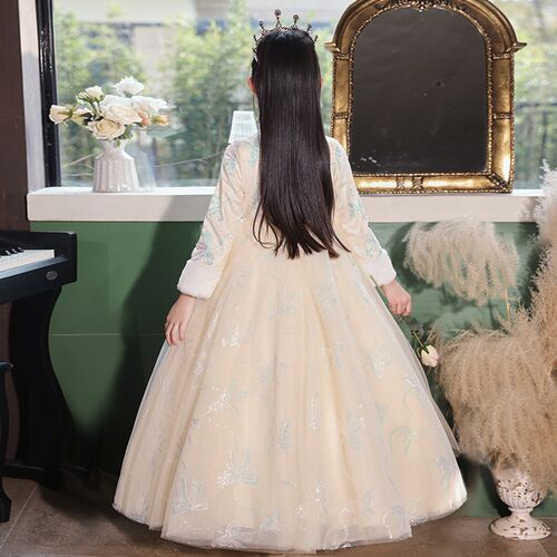 新品高端儿童礼服女童公主裙秋冬花童婚礼小N女孩主持人钢琴演奏