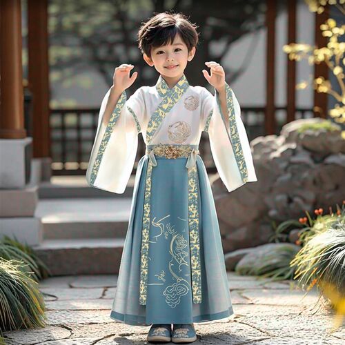 新品汉服男童新款儿童新中式国风C古装男孩秋季古风长袖唐装演出