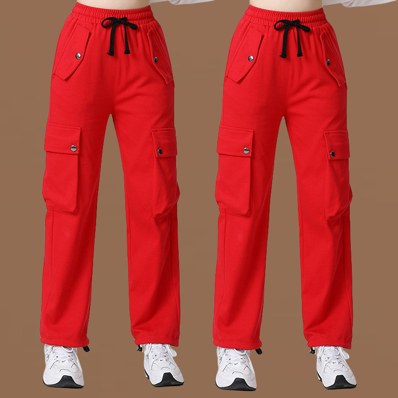 新选广场舞鬼h步舞时尚运动健身工装裤跳舞裤子表演团体跳操裤春