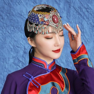 新选内蒙古e蒙古族帽子舞蹈演出道具顶碗舞头饰女士成人儿 童服饰