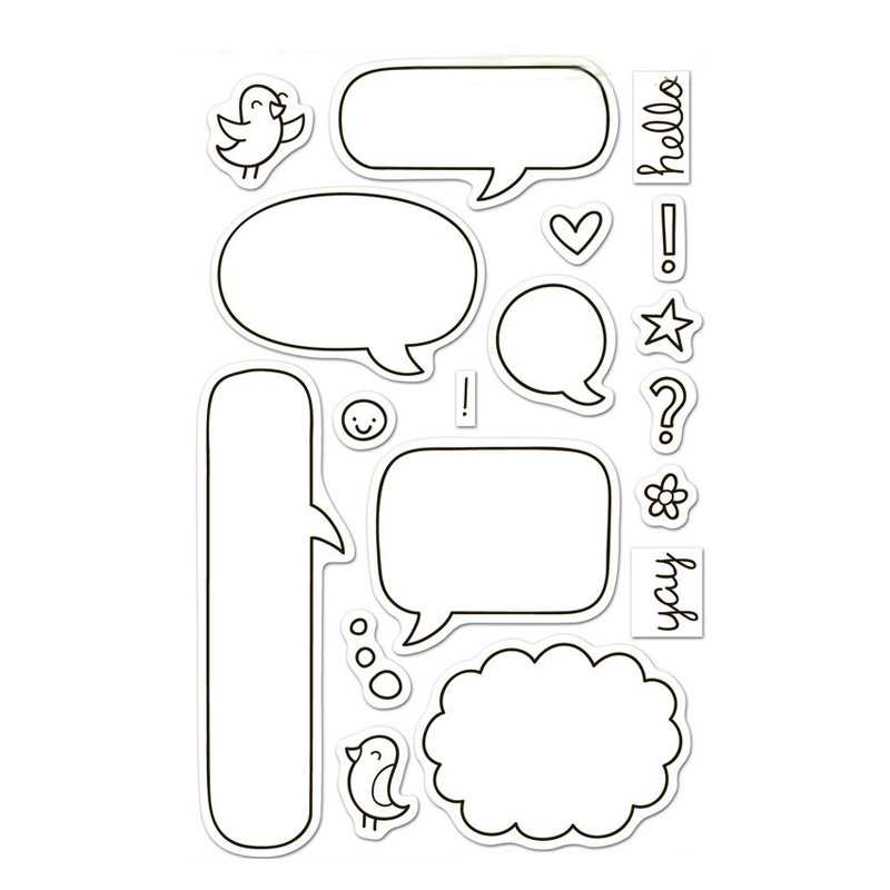 DIY可爱留言框手帐透明硅胶印章 贺卡DIY手帐台湾热卖