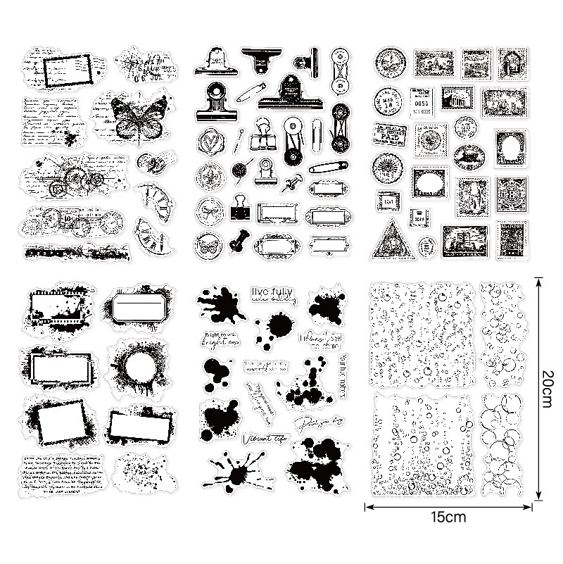 复古边框背景透明印章 scrapbook 相册卡片手帐橡皮章成品章图章