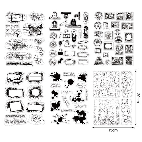 复古边框背景透明印章 scrapbook 相册卡片手帐橡皮章成品章图章