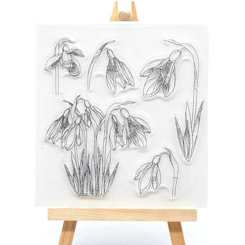 DIY 手账相册日记 硅胶 成品章图章 透明印章 花