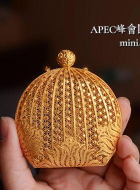国礼传承925银镀金纯手工细金花丝开盒香包香囊香包项坠