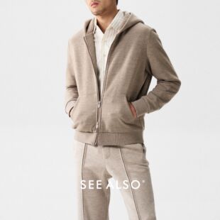 SEE ALSO『国王礼物』超精纺绵羊毛老钱秋冬连帽双拉链卫衣外套