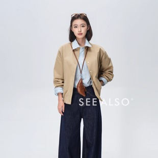 精梳丝光棉新贵松弛翻领衬衫 25早秋niuniu 外套夹克 ALSO SEE