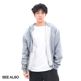 内部限定水洗连帽卫衣外套男女款 SEE 卫衣 boxy廓形短款 4288 ALSO