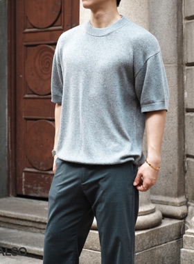 SEE ALSO 『Cashmere』新贵老钱圆领羊绒羊毛针织衫短袖SA120