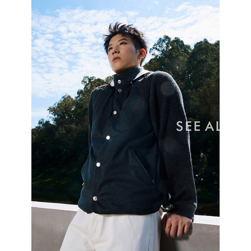 90白鹅绒羊毛骆驼绒夹克羽绒服男