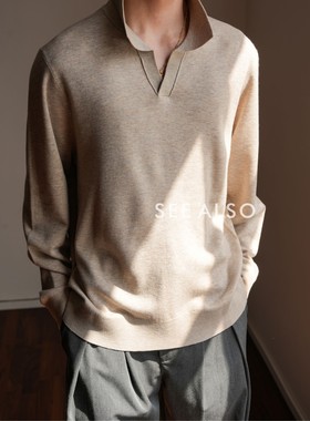 SEE ALSO『桑蚕丝绵羊毛』冰丝感新贵老钱混纺V领长袖打底针织衫