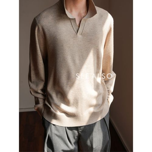 SEE ALSO『桑蚕丝绵羊毛』冰丝感新贵老钱混纺V领长袖打底针织衫