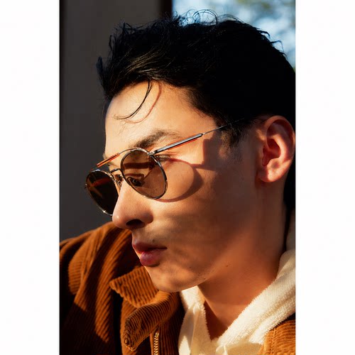 复古纯钛全框尼龙镜片太阳眼镜男