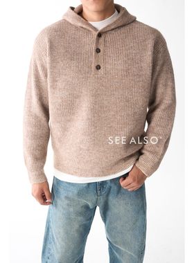 SEE ALSO『Rrl紫标』绵羊毛花纱老钱秋冬保暖加厚连帽毛衣外套