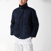 黑标夯货 SEE ALSO 90白鹅绒超精纺绵羊毛骆驼绒秋冬夹克羽绒服