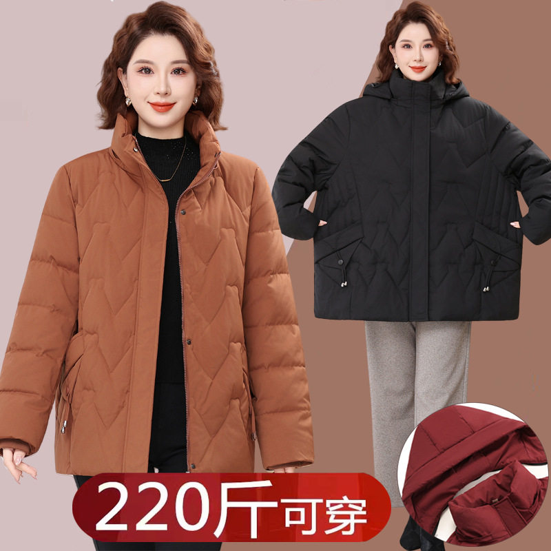 中年妈妈冬装棉袄加绒外套2025新