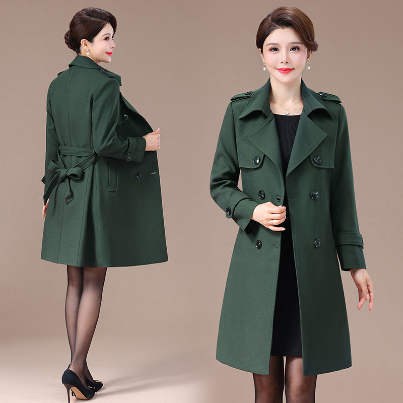 200斤超大码妈妈装春秋外套加肥加大中老年女装胖太太中长款风衣